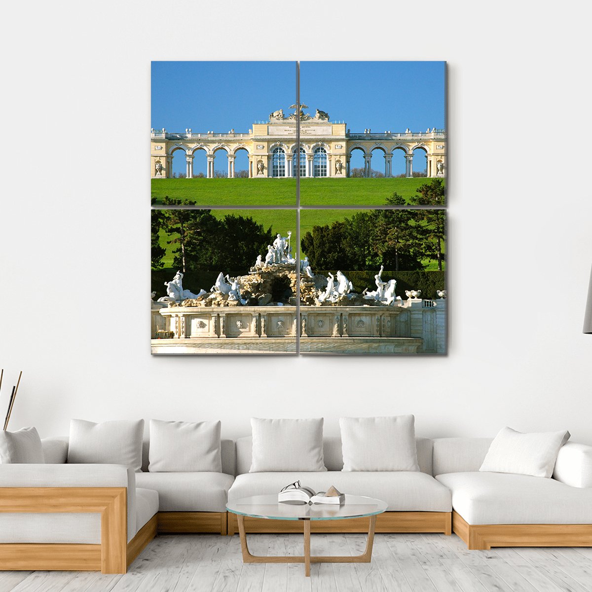 Schonbrunn Park In Vienna Canvas Wall Art-4 Square-Gallery Wrap-17" x 17"-Tiaracle