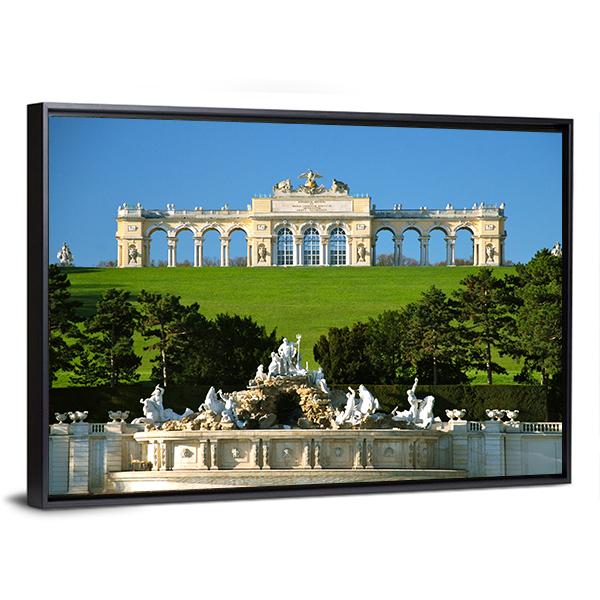 Schonbrunn Park In Vienna Canvas Wall Art-3 Horizontal-Gallery Wrap-25" x 16"-Tiaracle