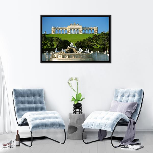 Schonbrunn Park In Vienna Canvas Wall Art-1 Piece-Floating Frame-24" x 16"-Tiaracle