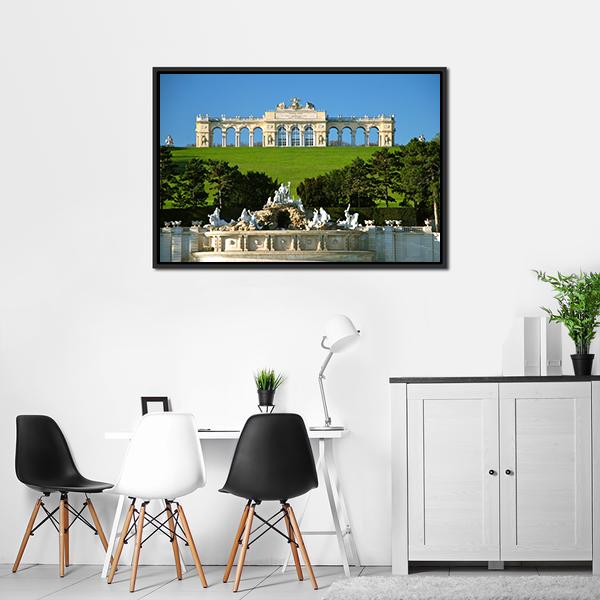 Schonbrunn Park In Vienna Canvas Wall Art-3 Horizontal-Gallery Wrap-25" x 16"-Tiaracle