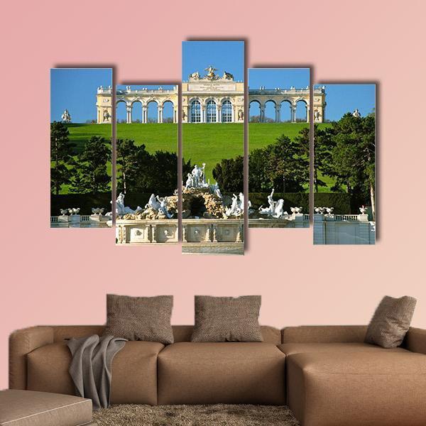 Schonbrunn Park In Vienna Canvas Wall Art-5 Pop-Gallery Wrap-47" x 32"-Tiaracle