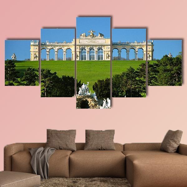 Schonbrunn Park In Vienna Canvas Wall Art-5 Star-Gallery Wrap-62" x 32"-Tiaracle