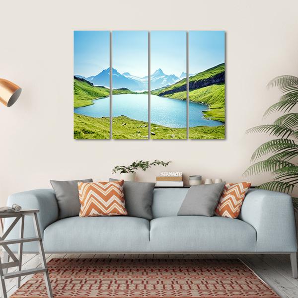 Schreckhorn And Wetterhorn From Bachalpsee Lake Canvas Wall Art-4 Horizontal-Gallery Wrap-34" x 24"-Tiaracle