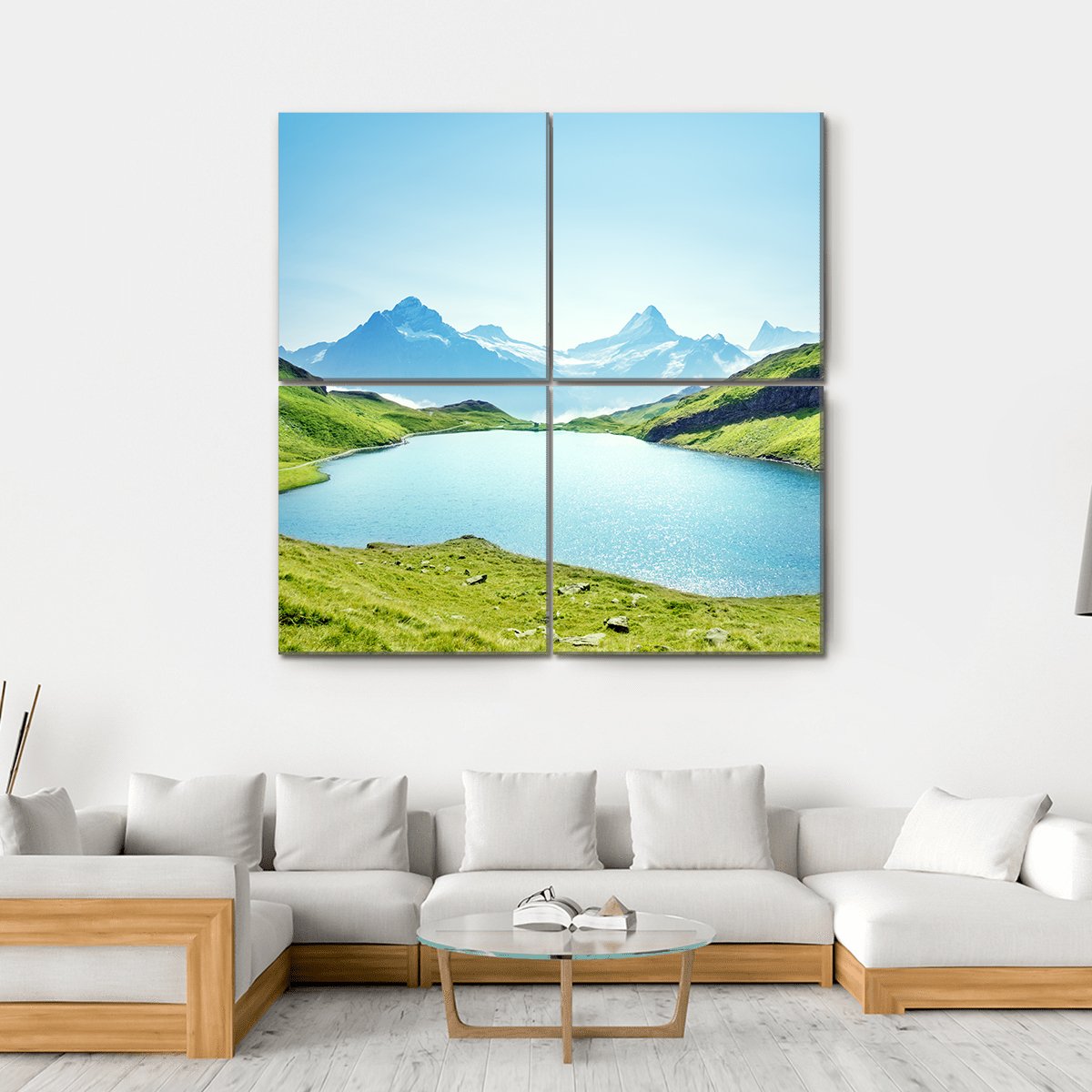 Schreckhorn And Wetterhorn From Bachalpsee Lake Canvas Wall Art-4 Square-Gallery Wrap-17" x 17"-Tiaracle