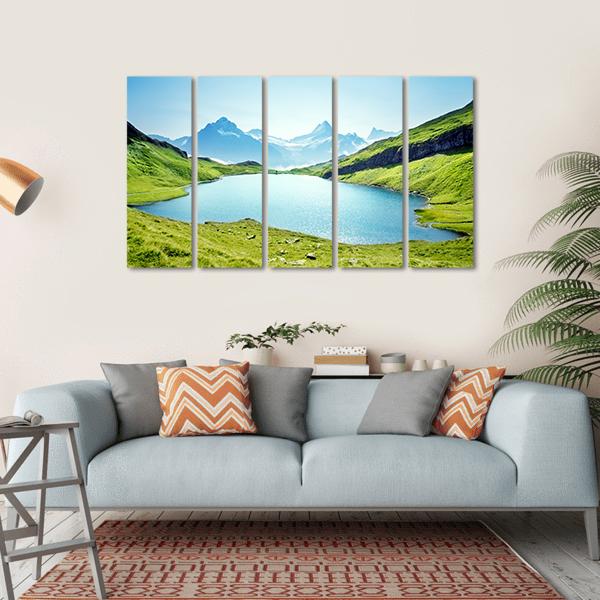 Schreckhorn And Wetterhorn From Bachalpsee Lake Canvas Wall Art-5 Horizontal-Gallery Wrap-22" x 12"-Tiaracle