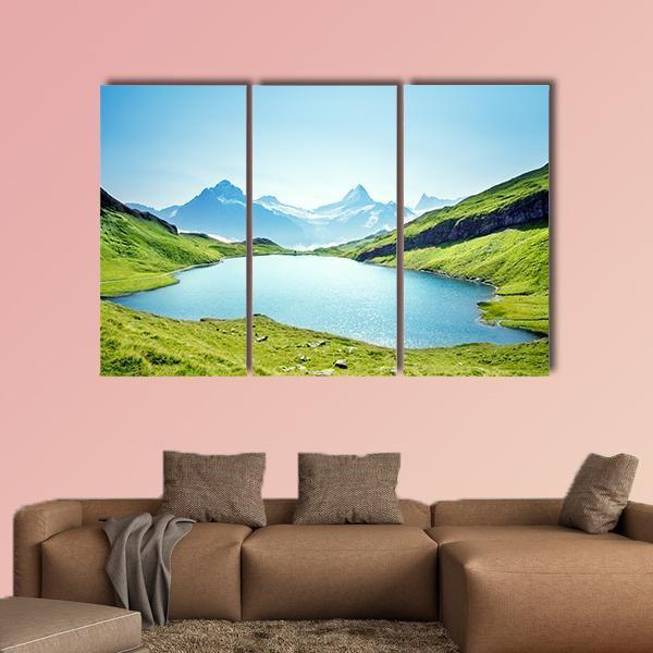 Schreckhorn And Wetterhorn From Bachalpsee Lake Canvas Wall Art-3 Horizontal-Gallery Wrap-37" x 24"-Tiaracle
