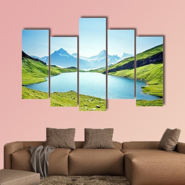 Schreckhorn And Wetterhorn From Bachalpsee Lake Canvas Wall Art-5 Pop-Gallery Wrap-47" x 32"-Tiaracle