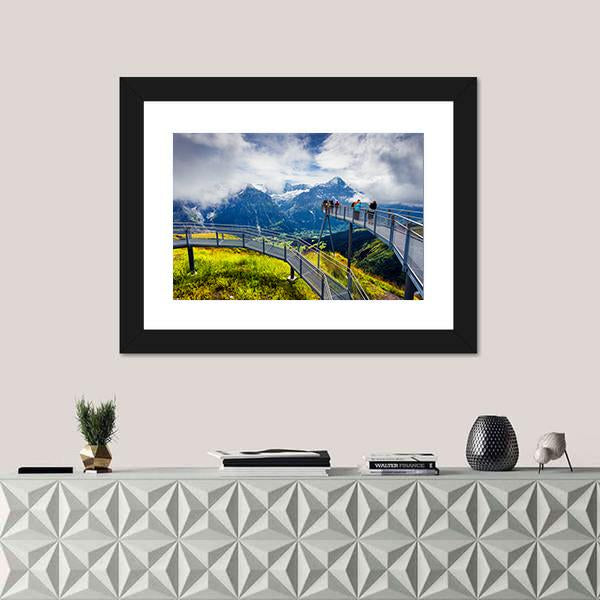 Schreckhorn Mountain In The Morning Mist Canvas Wall Art-1 Piece-Framed Print-20" x 16"-Tiaracle