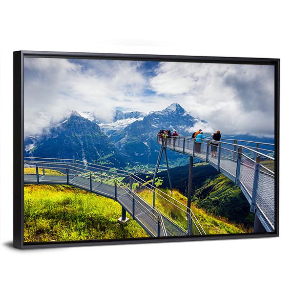 Schreckhorn Mountain In The Morning Mist Canvas Wall Art-3 Horizontal-Gallery Wrap-25" x 16"-Tiaracle