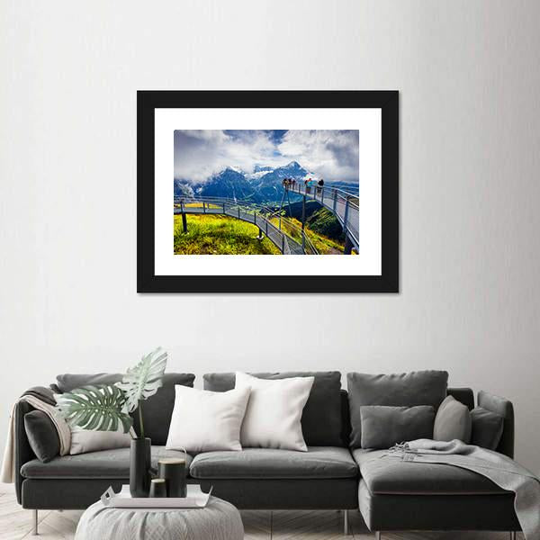 Schreckhorn Mountain In The Morning Mist Canvas Wall Art-3 Horizontal-Gallery Wrap-25" x 16"-Tiaracle
