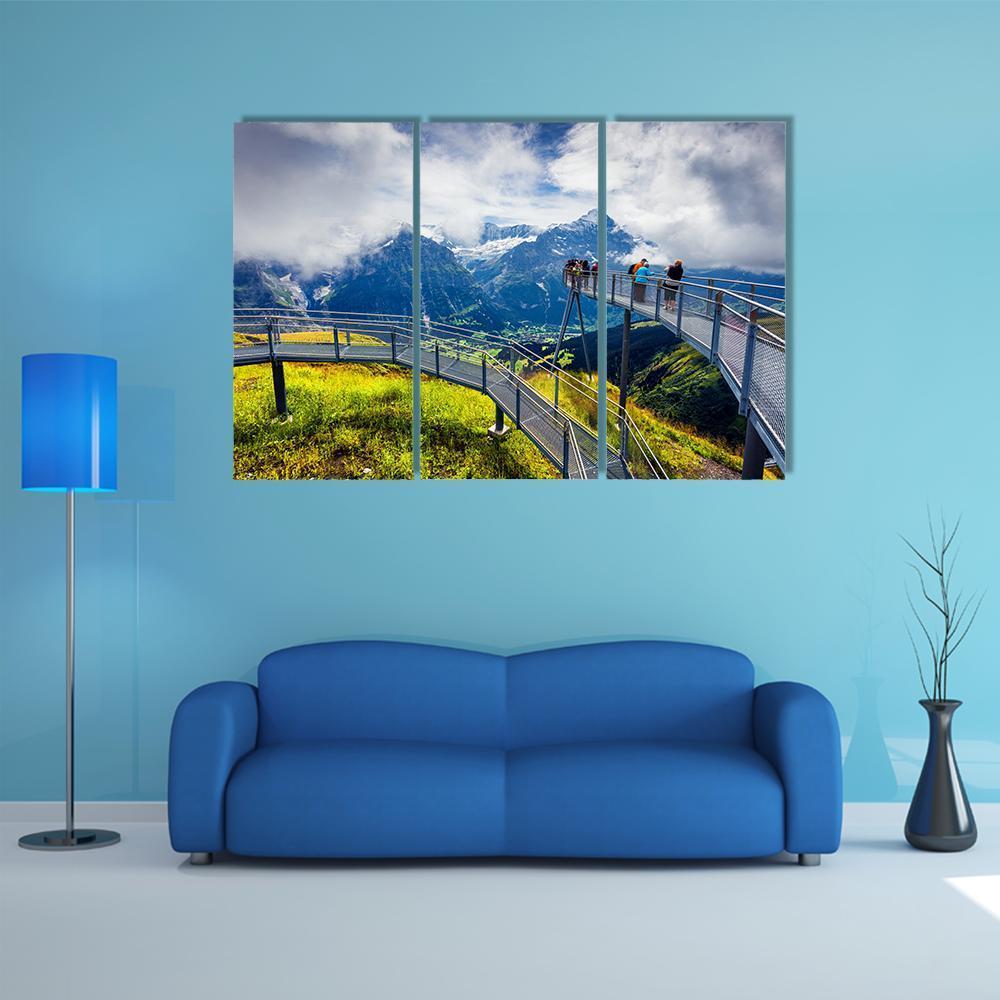 Schreckhorn Mountain In The Morning Mist Canvas Wall Art-3 Horizontal-Gallery Wrap-37" x 24"-Tiaracle
