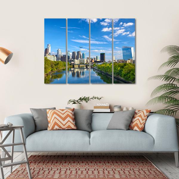 Schuylkill River Canvas Wall Art-4 Horizontal-Gallery Wrap-34" x 24"-Tiaracle