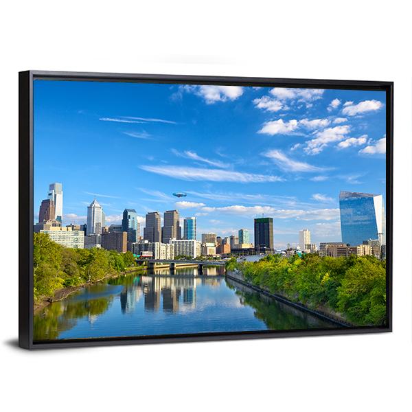 Schuylkill River Canvas Wall Art-3 Horizontal-Gallery Wrap-25" x 16"-Tiaracle