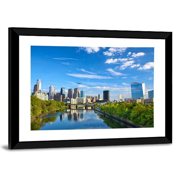 Schuylkill River Canvas Wall Art-3 Horizontal-Gallery Wrap-25" x 16"-Tiaracle
