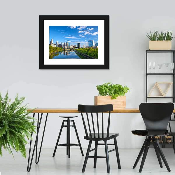 Schuylkill River Canvas Wall Art-3 Horizontal-Gallery Wrap-25" x 16"-Tiaracle
