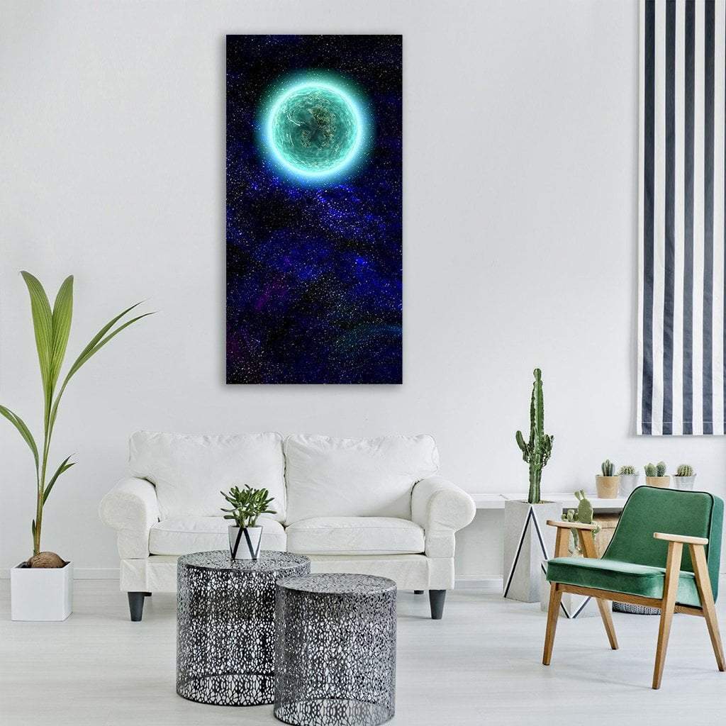 Science Fiction Planet Vertical Canvas Wall Art-3 Vertical-Gallery Wrap-12" x 25"-Tiaracle