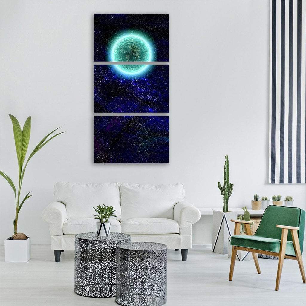 Science Fiction Planet Vertical Canvas Wall Art-3 Vertical-Gallery Wrap-12" x 25"-Tiaracle