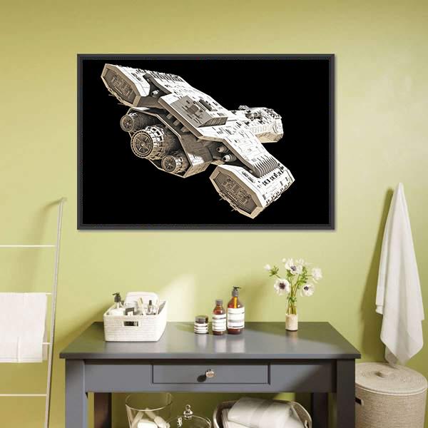 Science Fiction Spaceship Canvas Wall Art-1 Piece-Floating Frame-24" x 16"-Tiaracle