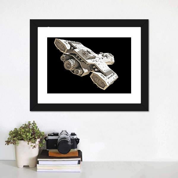 Science Fiction Spaceship Canvas Wall Art-1 Piece-Framed Print-20" x 16"-Tiaracle