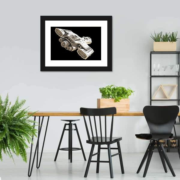 Science Fiction Spaceship Canvas Wall Art-3 Horizontal-Gallery Wrap-25" x 16"-Tiaracle