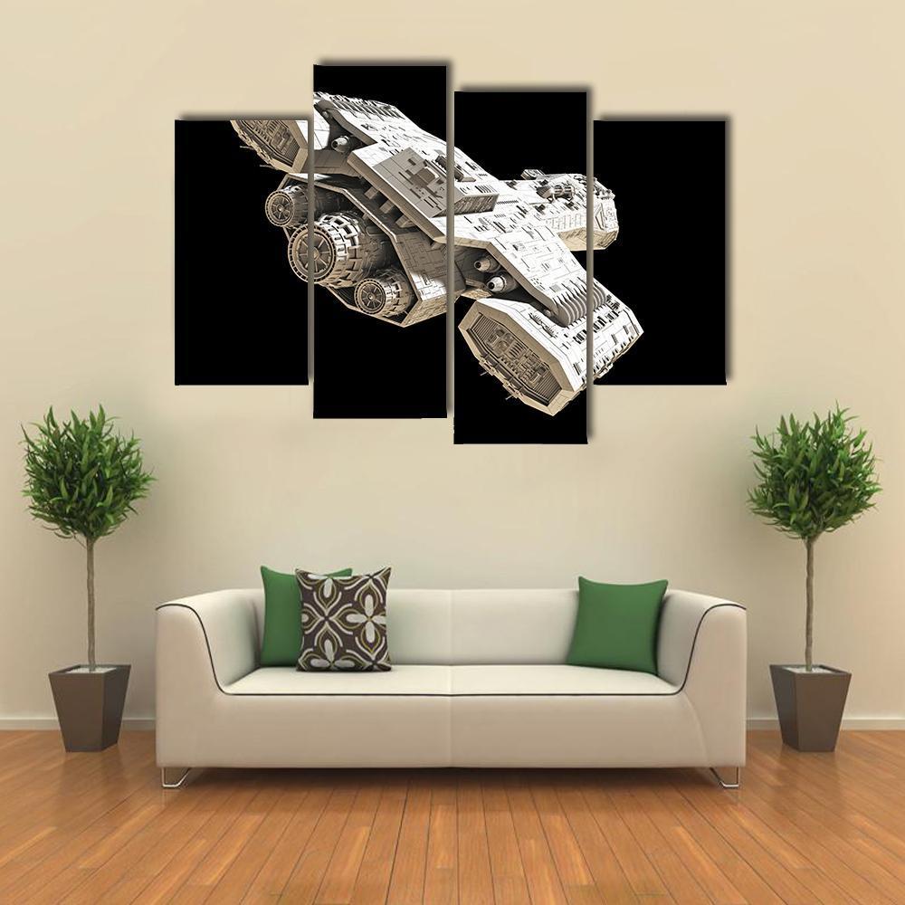 Science Fiction Spaceship Canvas Wall Art-4 Pop-Gallery Wrap-50" x 32"-Tiaracle