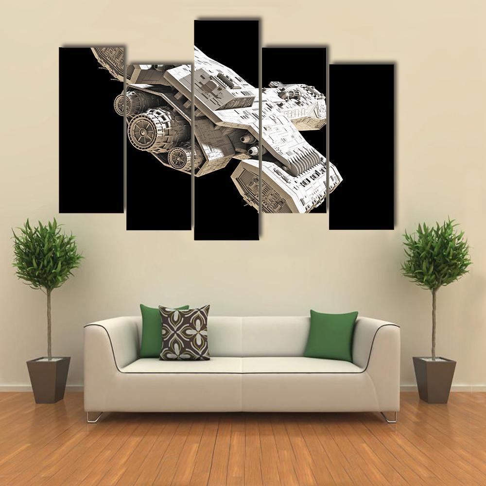 Science Fiction Spaceship Canvas Wall Art-5 Pop-Gallery Wrap-47" x 32"-Tiaracle