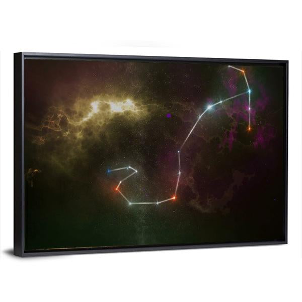 Scorpio Constellation Canvas Wall Art-3 Horizontal-Gallery Wrap-25" x 16"-Tiaracle