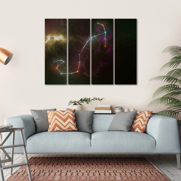 Scorpio Constellation Canvas Wall Art-4 Horizontal-Gallery Wrap-34" x 24"-Tiaracle