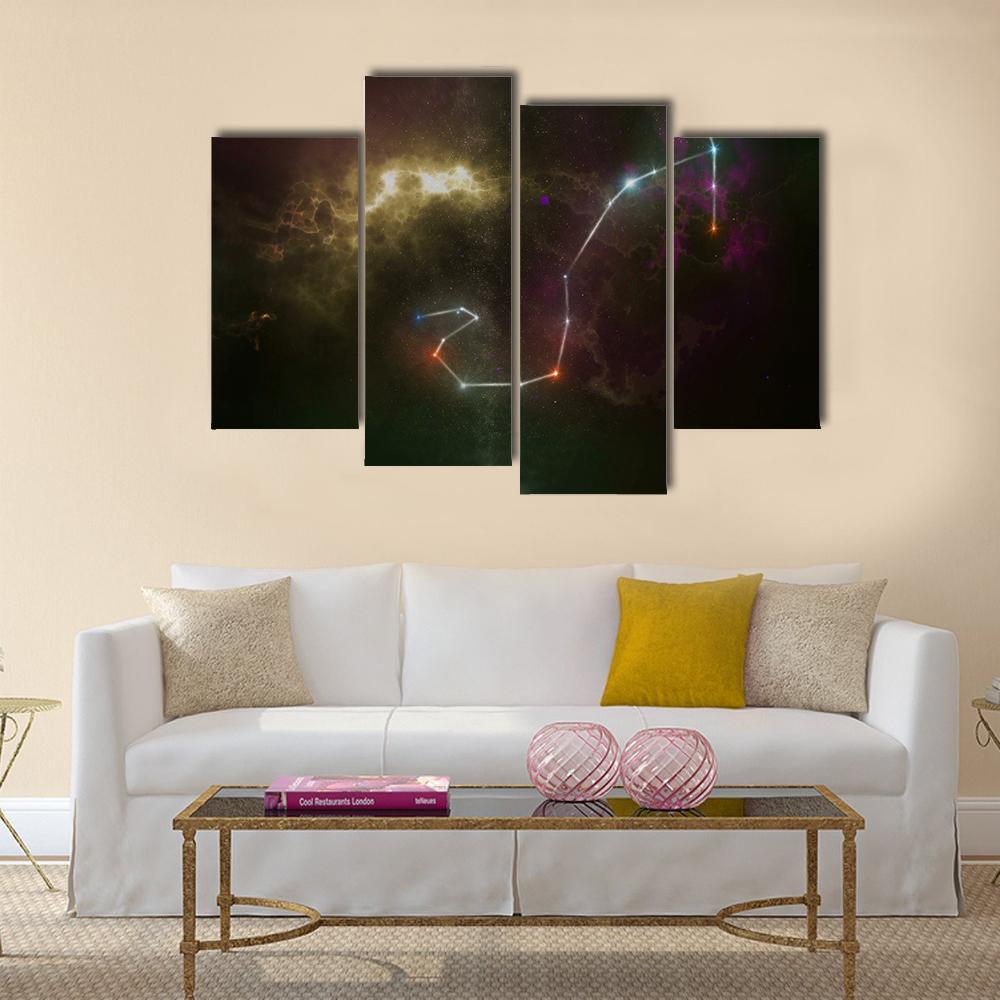 Scorpio Constellation Canvas Wall Art-4 Pop-Gallery Wrap-34" x 20"-Tiaracle