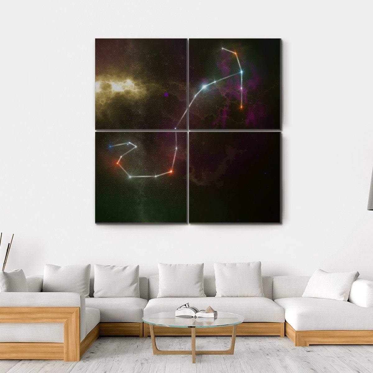 Scorpio Constellation Canvas Wall Art-4 Square-Gallery Wrap-17" x 17"-Tiaracle