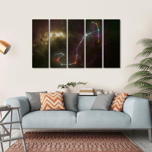 Scorpio Constellation Canvas Wall Art-5 Horizontal-Gallery Wrap-22" x 12"-Tiaracle
