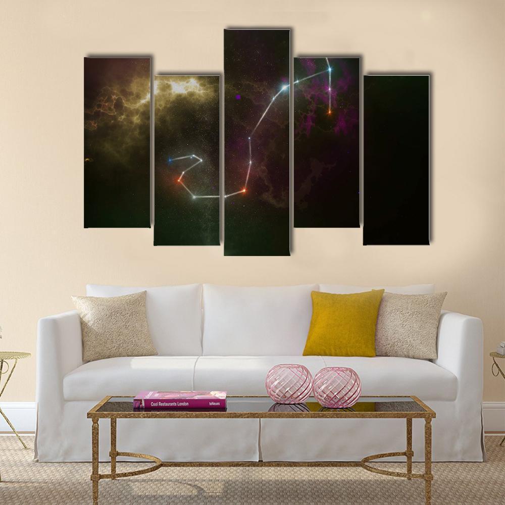 Scorpio Constellation Canvas Wall Art-5 Pop-Gallery Wrap-32" x 21"-Tiaracle