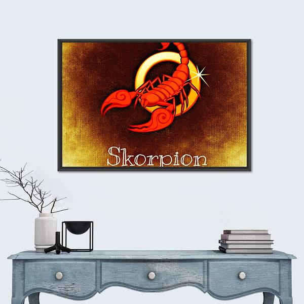 Scorpio Horoscope Canvas Wall Art-1 Piece-Floating Frame-24" x 16"-Tiaracle