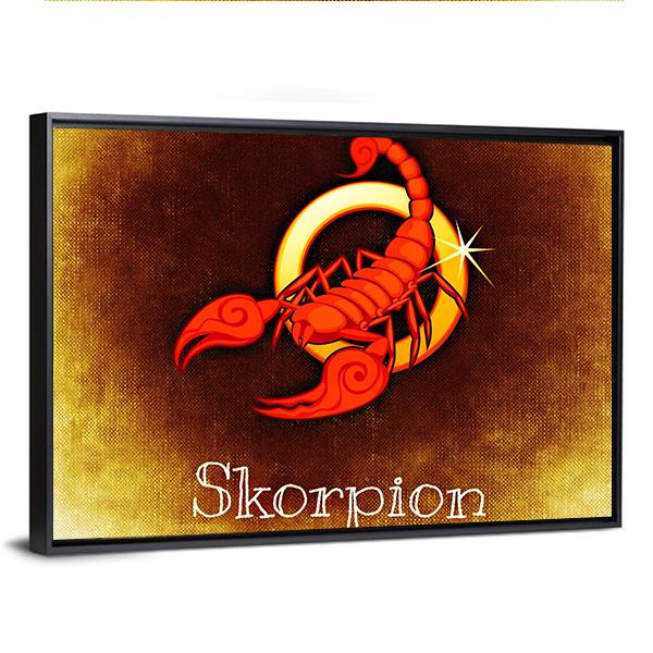 Scorpio Horoscope Canvas Wall Art-3 Horizontal-Gallery Wrap-25" x 16"-Tiaracle