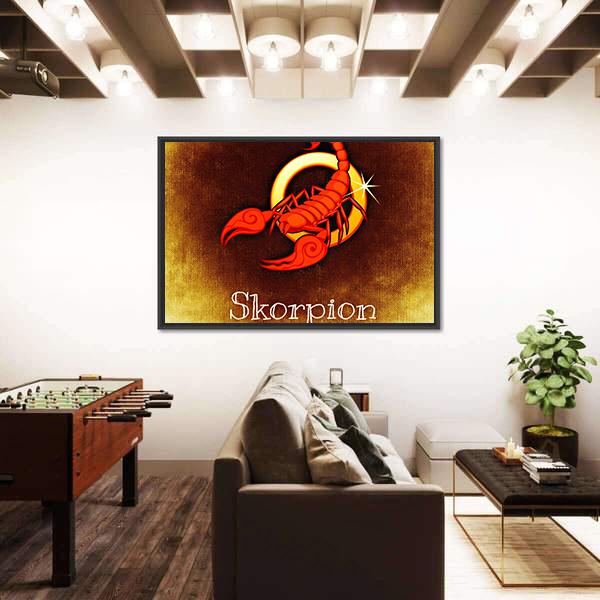 Scorpio Horoscope Canvas Wall Art-3 Horizontal-Gallery Wrap-25" x 16"-Tiaracle