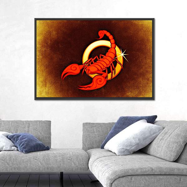 Scorpio Horoscope Canvas Wall Art-3 Horizontal-Gallery Wrap-25" x 16"-Tiaracle