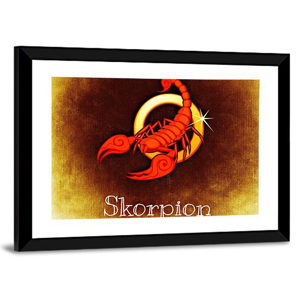 Scorpio Horoscope Canvas Wall Art-3 Horizontal-Gallery Wrap-25" x 16"-Tiaracle