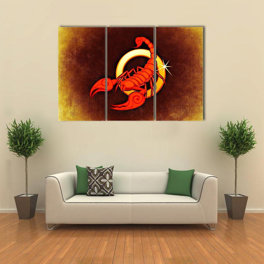 Scorpio Horoscope Canvas Wall Art-3 Horizontal-Gallery Wrap-25" x 16"-Tiaracle