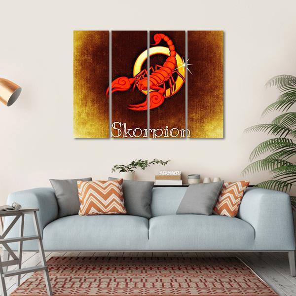 Scorpio Horoscope Canvas Wall Art-4 Horizontal-Gallery Wrap-34" x 24"-Tiaracle