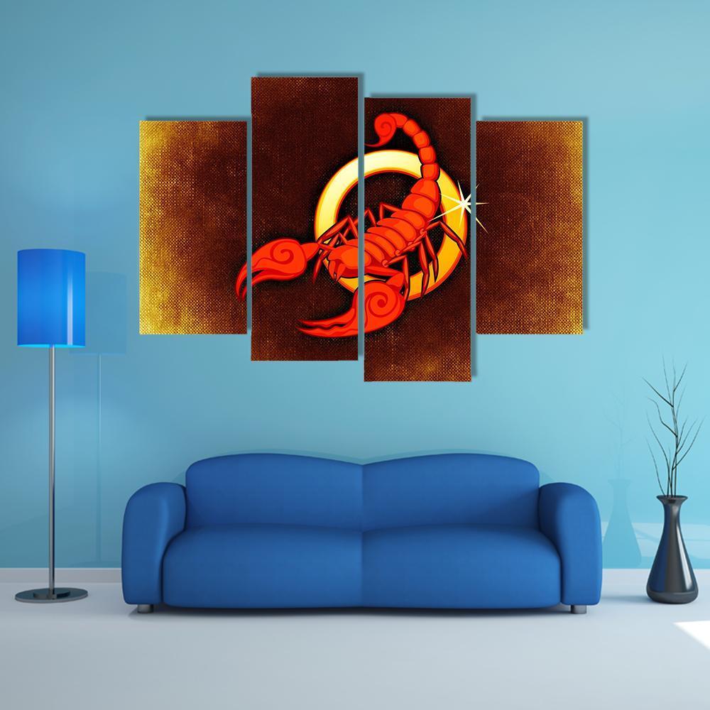 Scorpio Horoscope Canvas Wall Art-4 Pop-Gallery Wrap-34" x 20"-Tiaracle