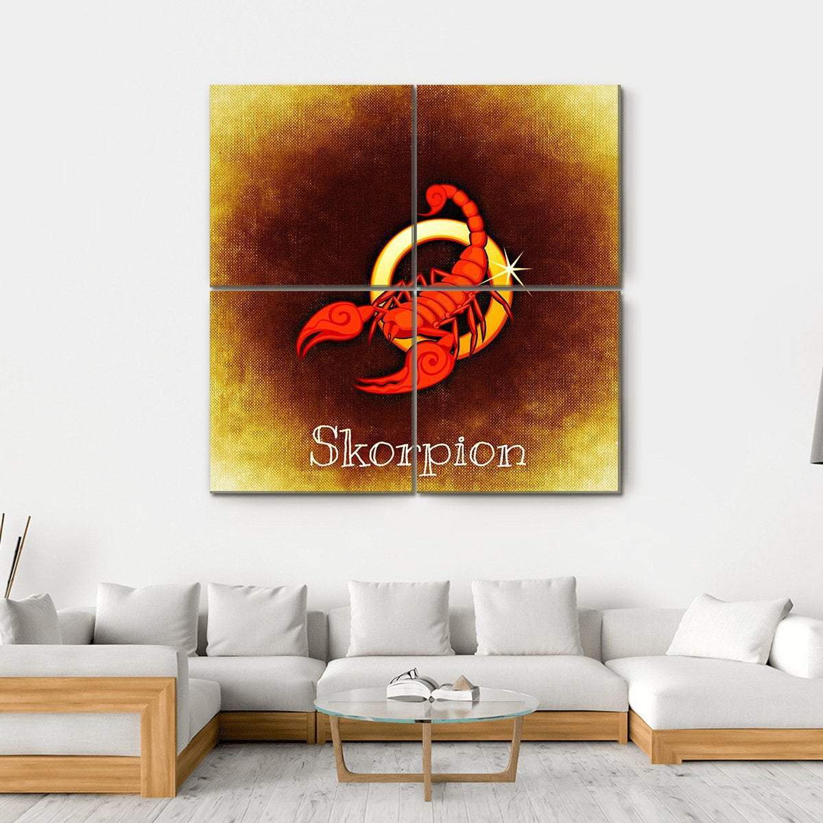 Scorpio Horoscope Canvas Wall Art-4 Square-Gallery Wrap-17" x 17"-Tiaracle