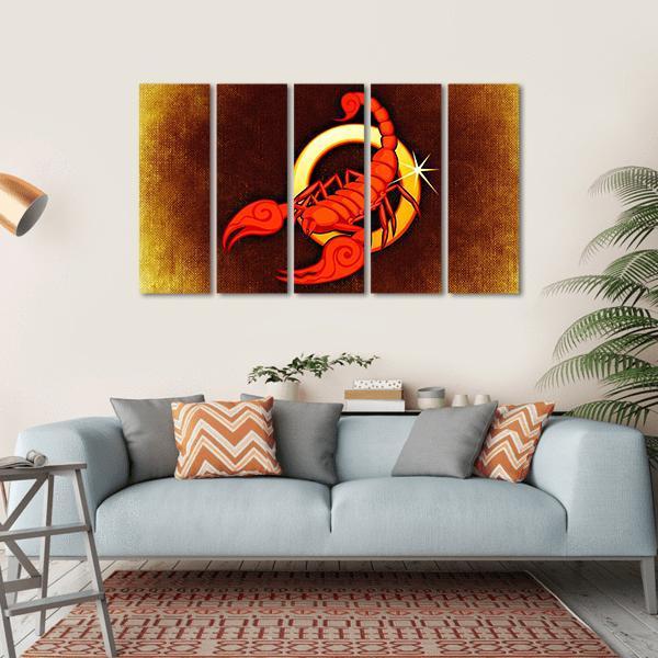 Scorpio Horoscope Canvas Wall Art-5 Horizontal-Gallery Wrap-22" x 12"-Tiaracle