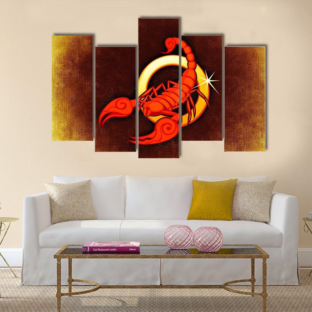 Scorpio Horoscope Canvas Wall Art-5 Pop-Gallery Wrap-32" x 21"-Tiaracle