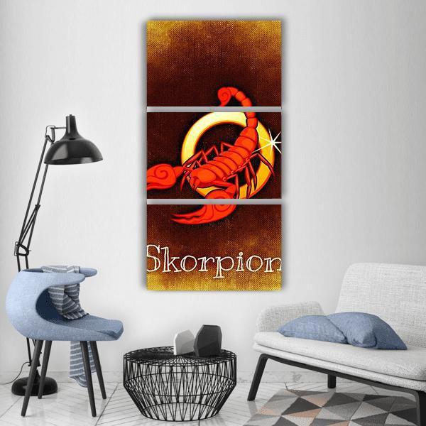 Scorpio Horoscope Vertical Canvas Wall Art-3 Vertical-Gallery Wrap-12" x 25"-Tiaracle