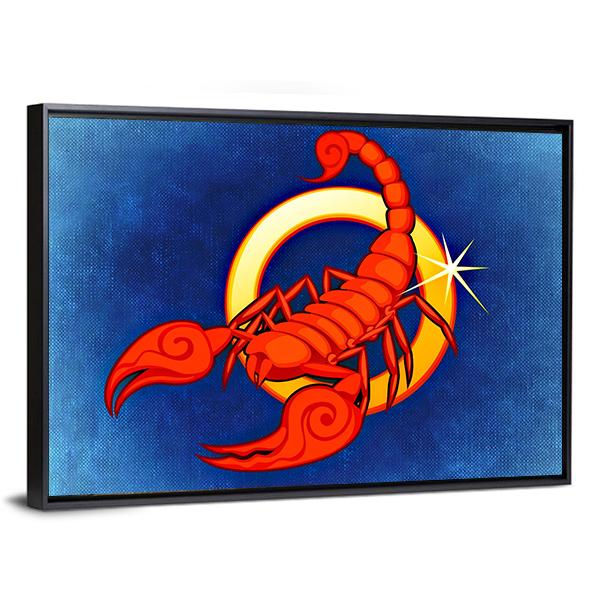 Scorpio Zodiac Sign Canvas Wall Art-3 Horizontal-Gallery Wrap-25" x 16"-Tiaracle