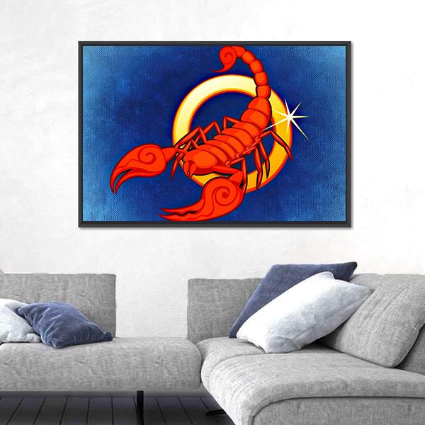 Scorpio Zodiac Sign Canvas Wall Art-3 Horizontal-Gallery Wrap-25" x 16"-Tiaracle