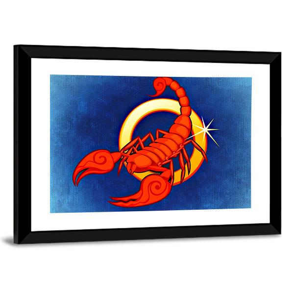 Scorpio Zodiac Sign Canvas Wall Art-3 Horizontal-Gallery Wrap-25" x 16"-Tiaracle