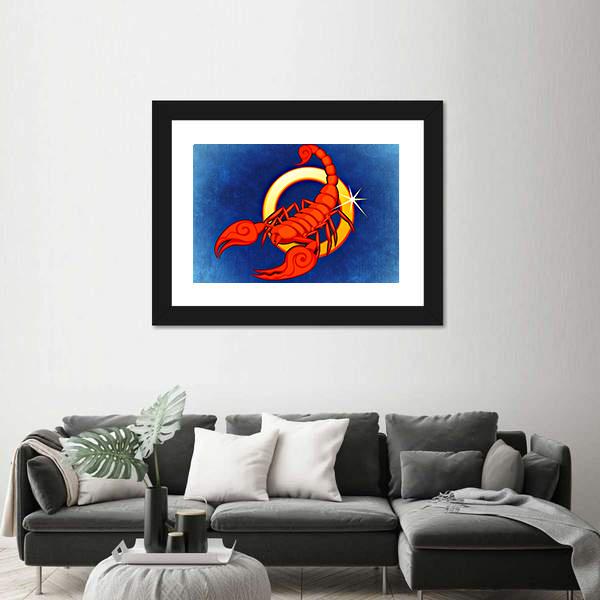 Scorpio Zodiac Sign Canvas Wall Art-3 Horizontal-Gallery Wrap-25" x 16"-Tiaracle