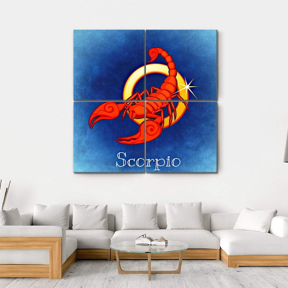 Scorpio Zodiac Sign Canvas Wall Art-4 Square-Gallery Wrap-17" x 17"-Tiaracle