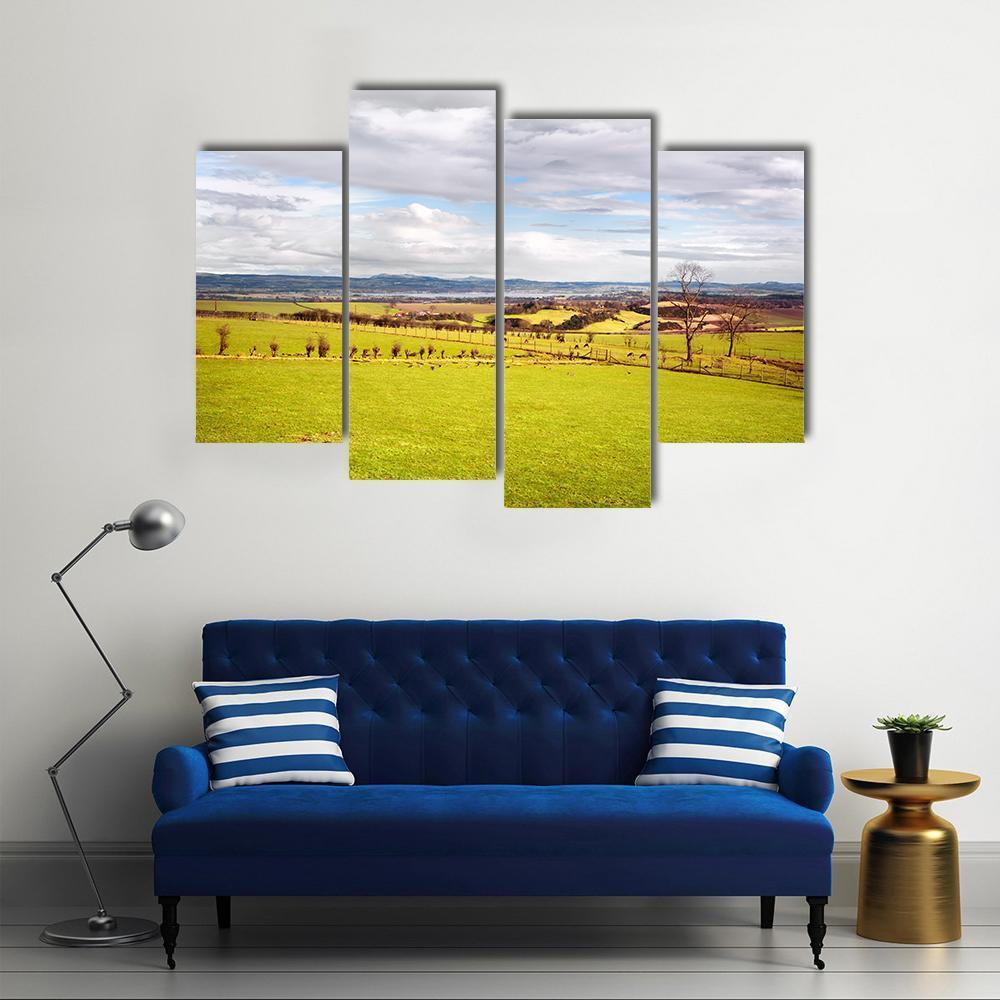 Scottish Countryside In West Lothian Canvas Wall Art-5 Pop-Gallery Wrap-47" x 32"-Tiaracle
